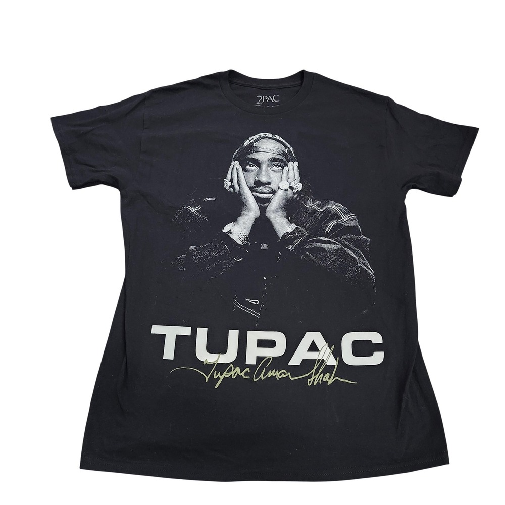 2PAC Shirt Mens Medium Black Tupac Portrait Graphic Rap Legend Hip Hop Tee